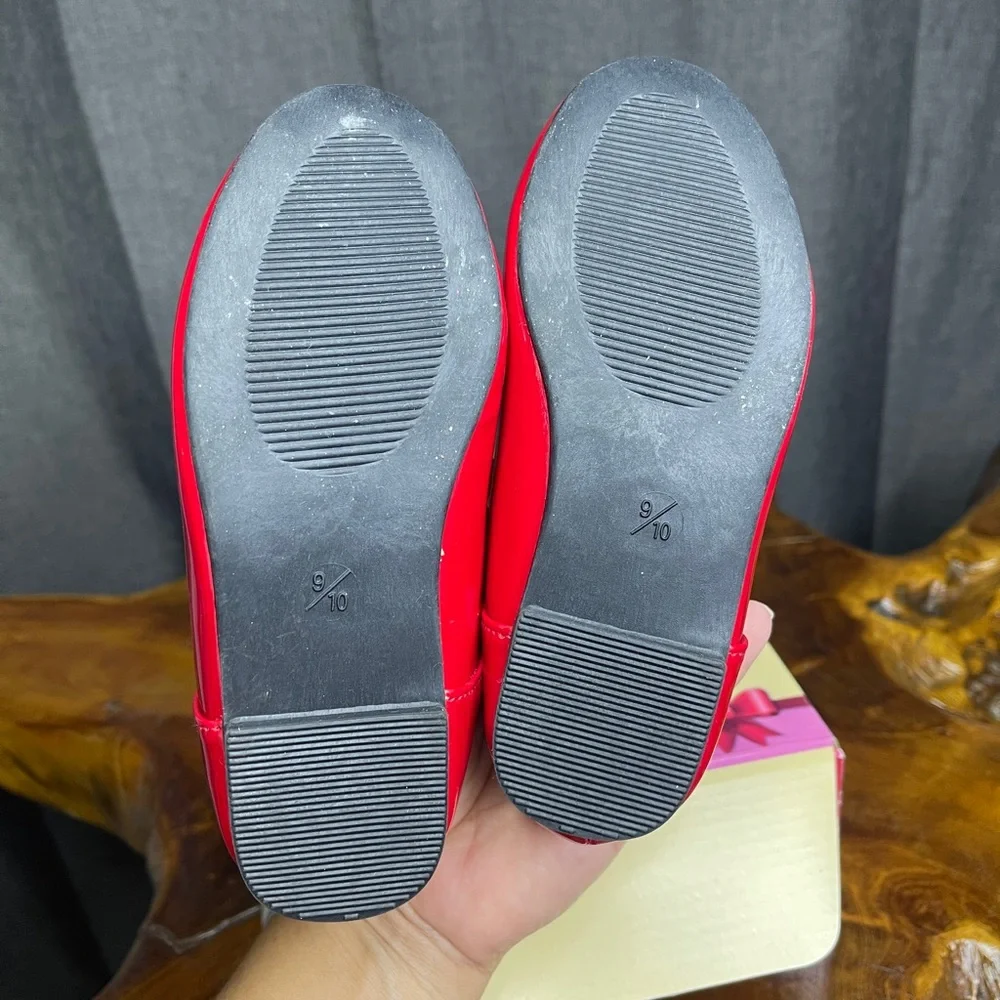 Lily & Dan, Girls Ballet Flats, Size 9/10, Red - Picture 5 of 7